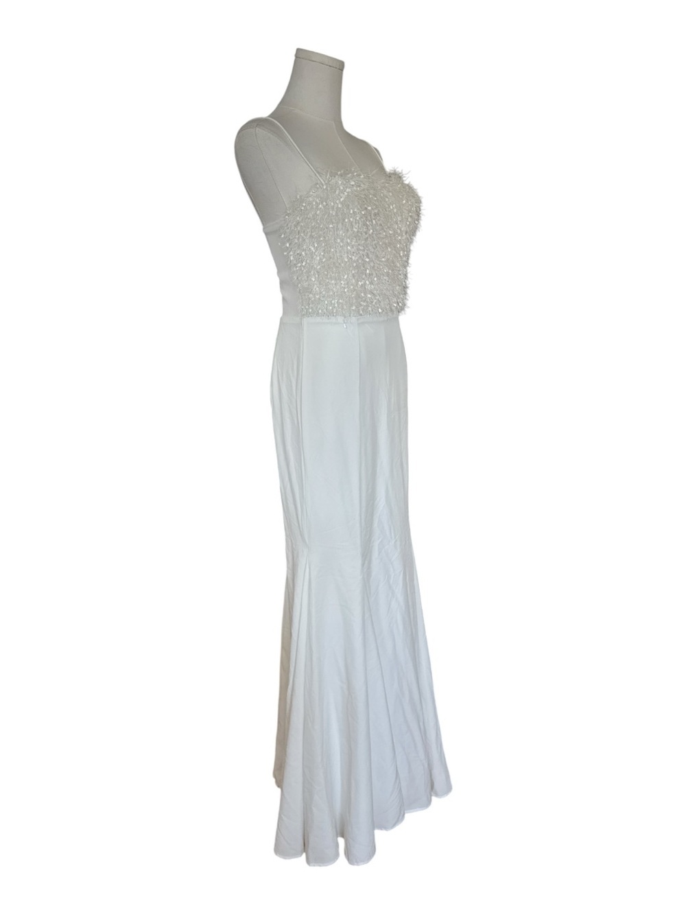 MDC14 White Textured Maxi Dress Size Small